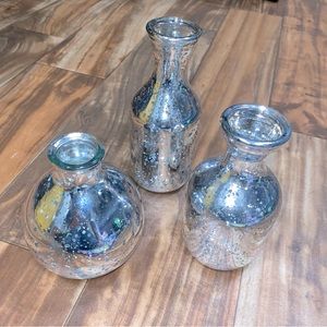 Silver glass vase set